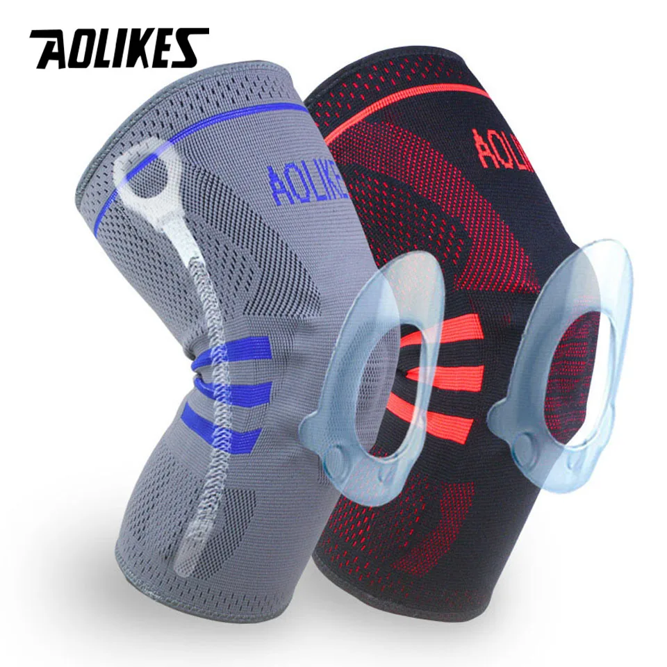 AOLIKES 1 шт. фиксатор колена для фитнеса и бега защитные спортивные наколенники