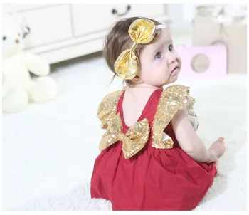 

Tukla Babe Girls Rompers New 2019 Summer Bow Flying Sleeves Summer Style Kids Baby Clothing Romper