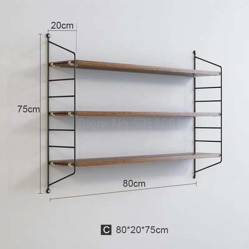 Настенная полка из кованого железа в скандинавском стиле, Настенная декоративная перегородка, настенная полка для спальни - Color: ml14