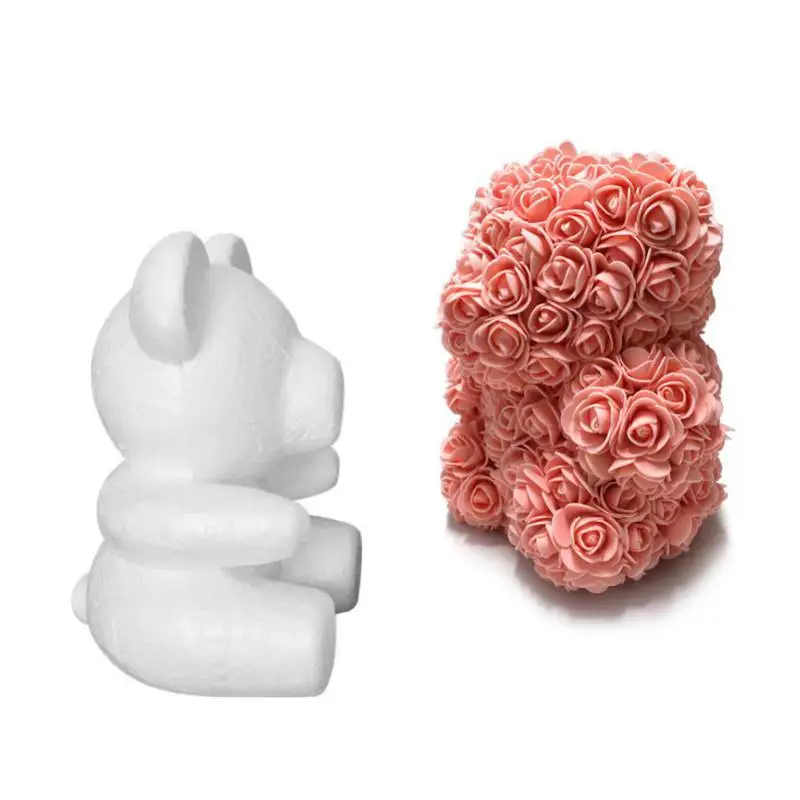 

20cm Red Teddy Bear Rose Flower Artificial Christmas Gifts For Women Valentine's Day Gift Plush Bear