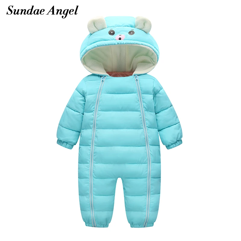 

Baby boy girl Clothes 2018 New born Winter Hooded Rompers Thick Cotton Outfit Newborn Jumpsuit Children Costume Toddler Romper