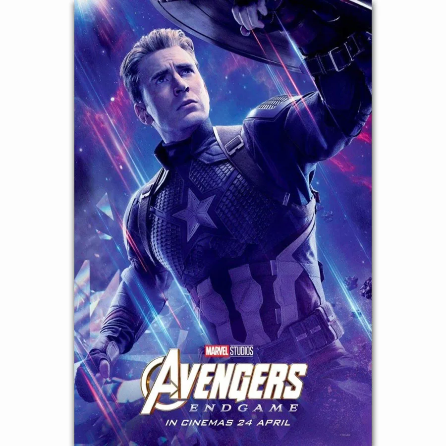 

FX331 Avengers Endgame 2019 Movie Marvel Captain America Character Superhero Poster Art Silk Canvas Home Room Wall Print Decor