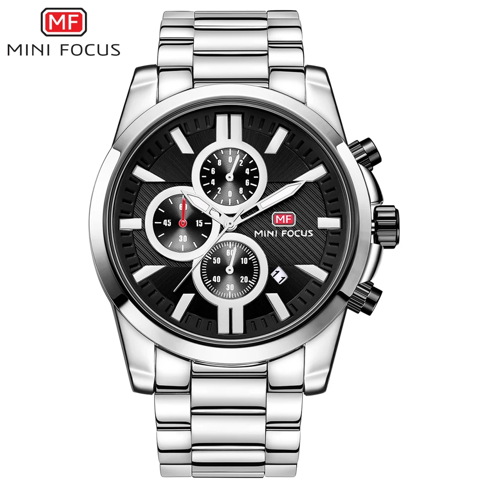 

MINIFOCUS Men`s Waterproof Watch Relogio Masculino Luxury Men's Wristwatches Stainless Steel Sport Clock Man Blue Male Watches