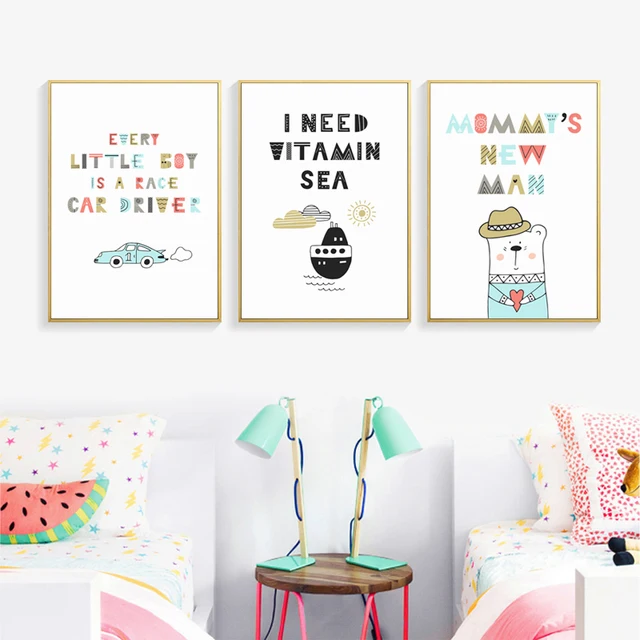 Cute Cartoon With Sweet Inspirational Phrase Canvas Painting Posters Cute Cartoon With Sweet Inspirational Phrase Canvas Painting Posters And Prints Pictures Wall Art Children S Bedroom Home Decor