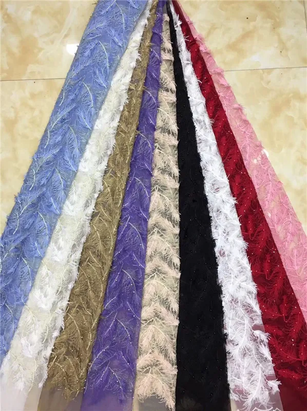 African Lace Fabric 2019 High Quality Luxury French Nigerian Beads 3d Embroidery Wedding purple | Дом и сад