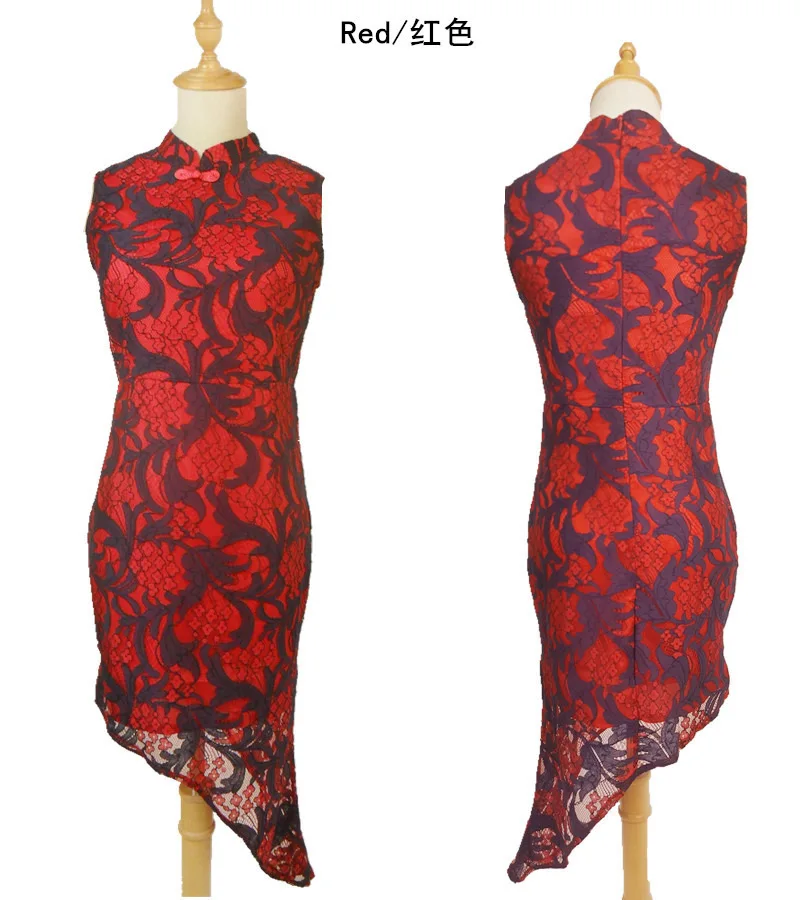 Aizhuner 2017 стоят Улучшение Cheongsam моды ягодицы нерегулярные летние женские платье