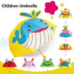 Мультфильм стиль дети зонтик дождь фиксаторы двойного назначения Зонт дети ребенок зонтики с длинной ручкой зонтик для детей
