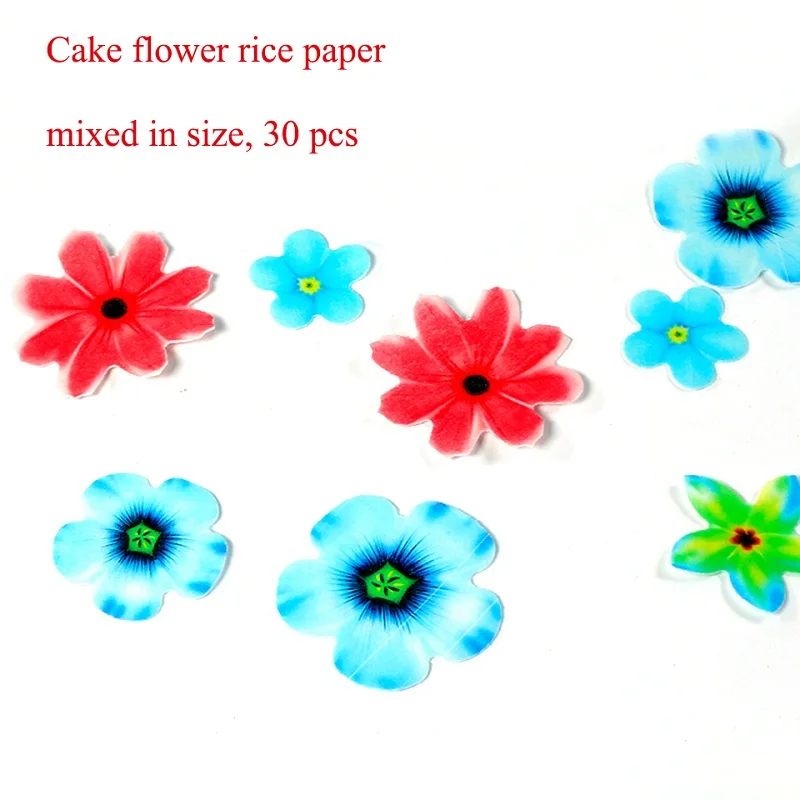 Flower 30 PCS Transhome инструменты для украшения торта 30 шт./компл. бабочка съедобные клейкий Бумага цветок Форма свадебное украшение для торта «С Днем Рождения» - Цвет: Flower 30 PCS