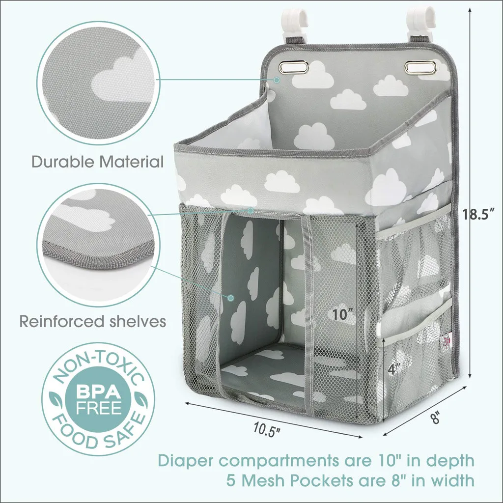 Органайзер для новорожденных, органайзер для детской кроватки, подвесная сумка для кровати, висячие пеленки, сумка для хранения подгузников, органайзер для пеленания, настольная сумка