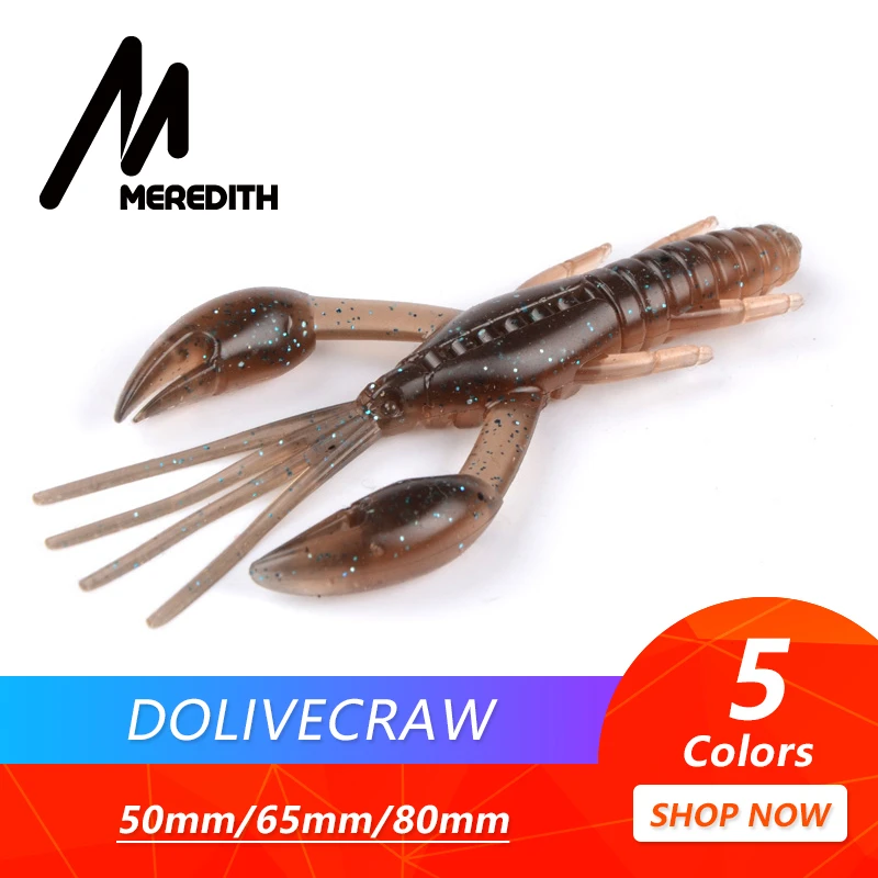 ميريديث 50 مللي متر 65 مللي متر 80 مللي متر DoliveCraw الصيد السحر Craws الروبيان لينة إغراء الصيد الطعم Wobblers باس السحر لينة سيليكون