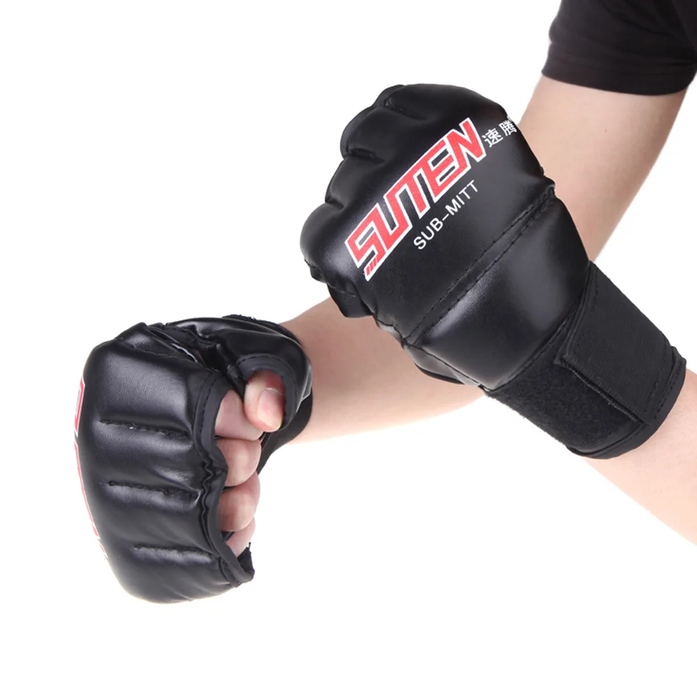 Download 3Color Boxing Gloves MMA Boxing Gloves PU Leather Half ...