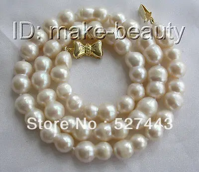 

Wholesale stunning big 15mm baroque white freshwater cultured pearls necklace