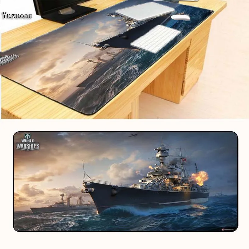 

Yuzuoan Free Shipping World Of Warship Extended Gaming Mouse Pad Mat XXL Stitched Edges Waterproof Rubber Large Keyboad Mat