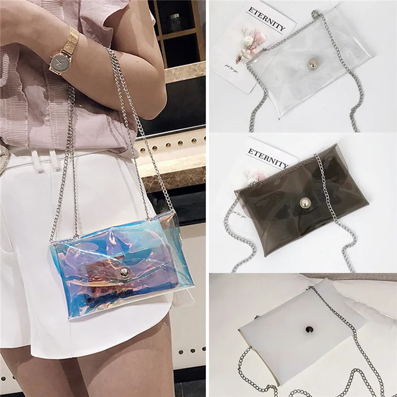 

Women Transparent Handbag Shoulder Bag Clear Jelly Purse Clutch Tote PVC Satchel Bag Crossbody Bag Girl Jelly Candy Shoulder Bag