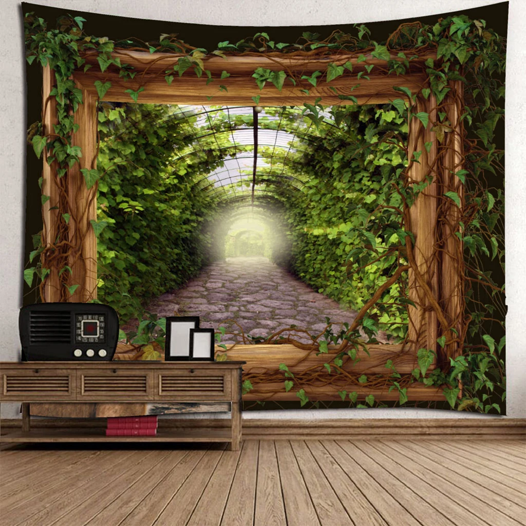 Fashion Wall Tapestry Beautiful Pictures Art Mural Hanging Decoration Forest Round Vine Trail Pattern for Living Room Bedroom