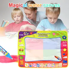 Детский волшебный водный коврик для рисования, радужная доска для малышей с 2 ручками для раннего образования NSV775