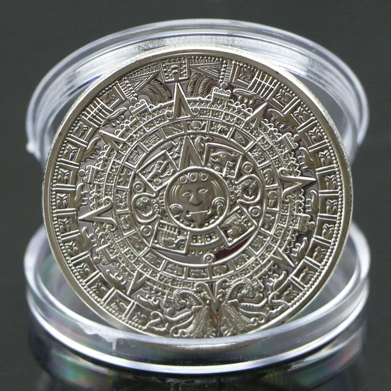 1х позолоченный календарь майя ацтеков сувенир Памятная коллекция монет подарок