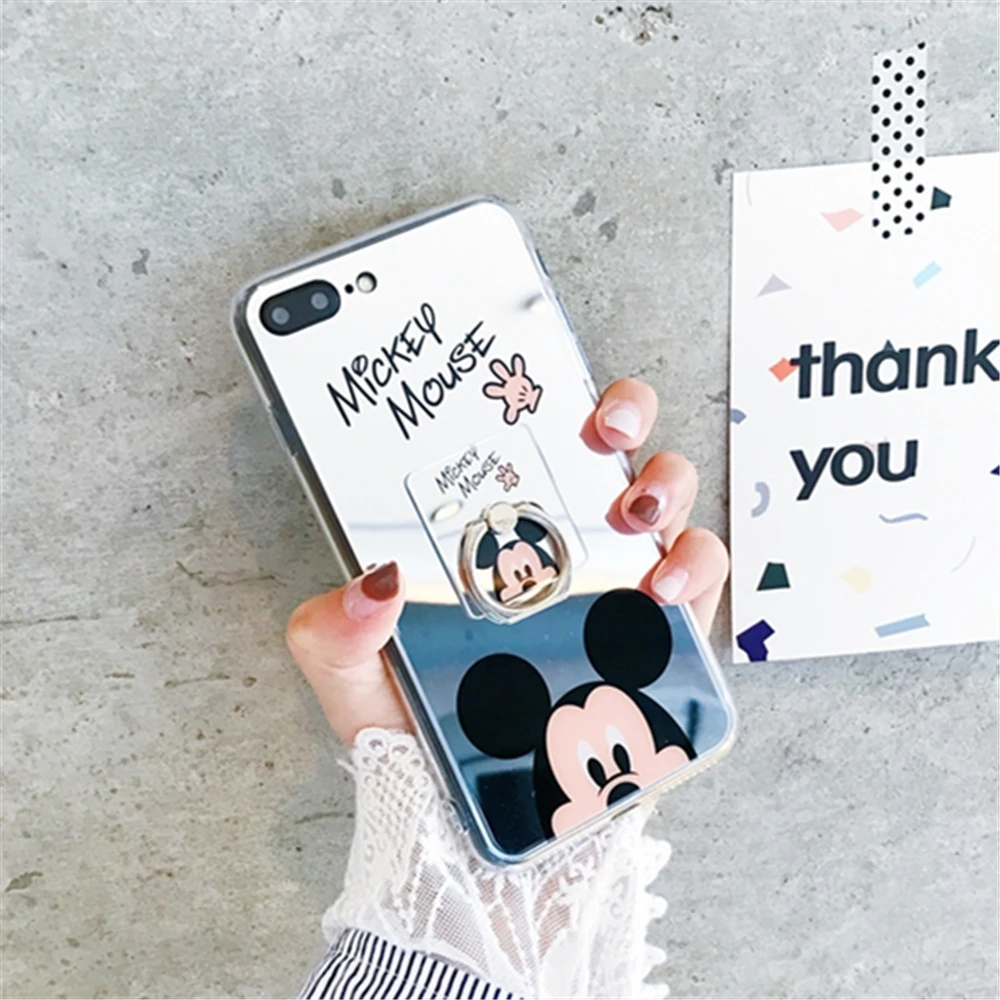 

Mickey Mouse Mirror Phone Cases for iPhone X 6 6s Plus Case Cartoon Silicone Soft Case for iPhone 5 5S SE 7 8 Plus phone cases