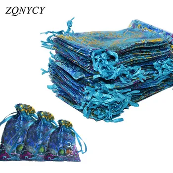 

20Pcs/lot 7x9,9*12,10*14cm Organza Bags Wedding Festival Gifts Bag Drawstring Candy Jewelry Packaging Bags & Pouches
