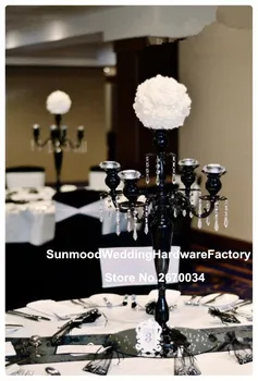 

New design black flower stand candle holder for wedding table centerpieces