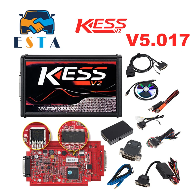 

KESS V2 Master KessV2 V2.47 V2.23 V5.017 EU Red PCB No Token Limit ECU Programer Tool KESS Ktag Tuning Kit For Car/Tractor/TRUCK