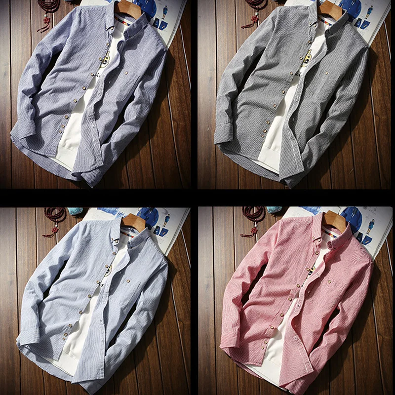 Новое поступление Для мужчин Оксфорд мыть и носить рубашки в клетку из 100% хлопка Повседневное Рубашки Высокое качество Модный дизайн Для