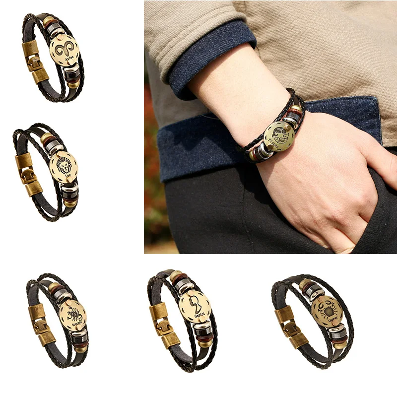 Sohot 새로운 패션 12 별자리 보석 염소 자리 물병 자리 물고기 자리 양자리 황소 자리 쌍둥이 자리 암 레오 처녀 자리 천칭 자리 전갈 자리 팔찌