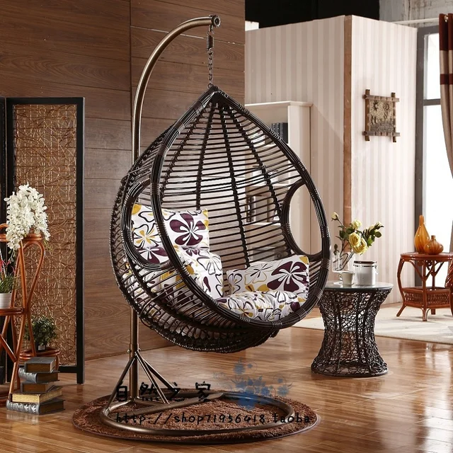Crude rattan basket hanging chair swing outdoor balcony cradle rocking