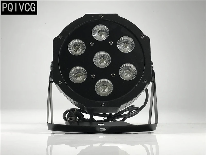 8 шт./7x18 Вт 6 в 1 Светодиодный прожектор RGBWA + UV плоский светодиодный dmx512 для