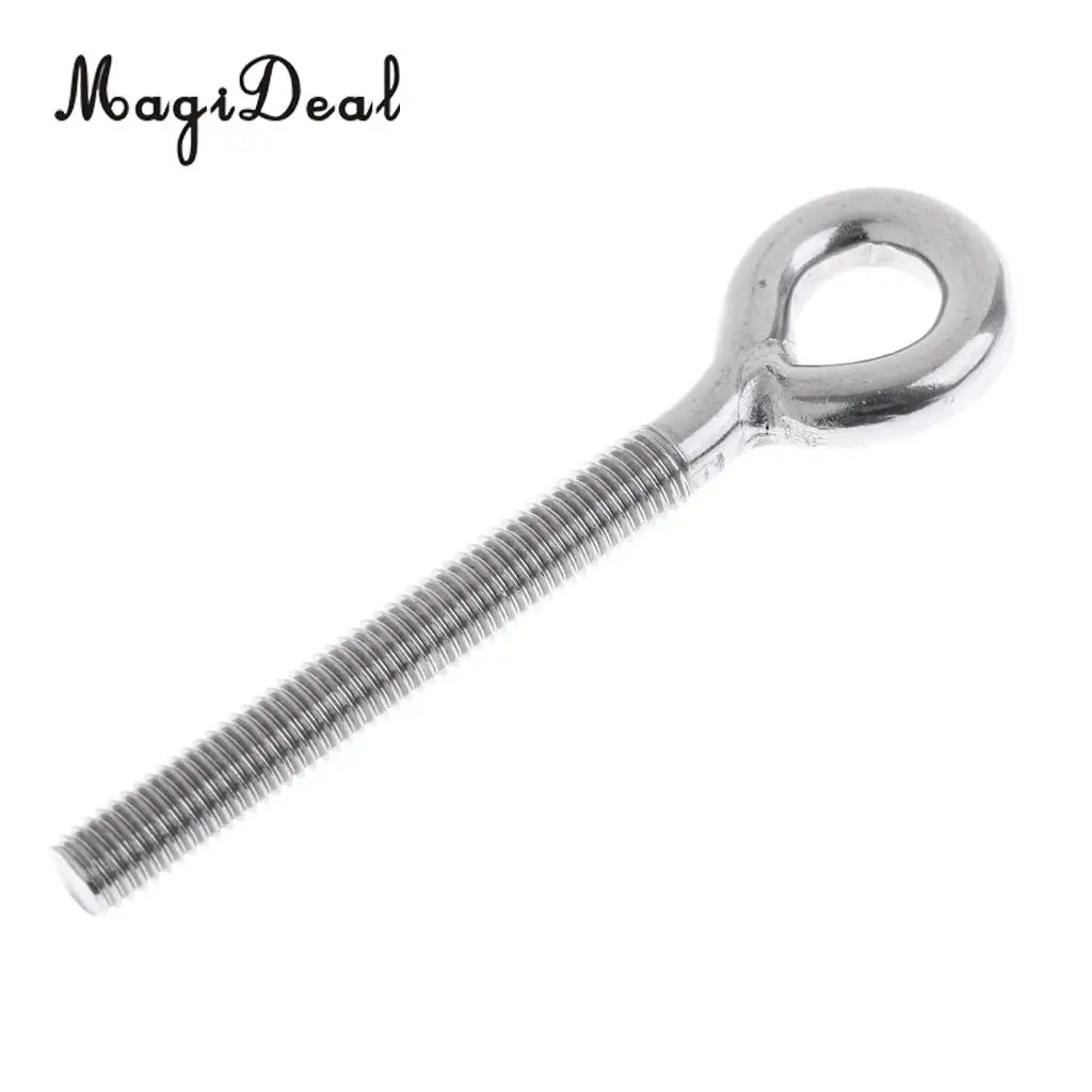 MagiDeal Heavy Duty 304 Stainless Steel Long Lifting Eye Bolts Welded Eye Metric Size M4, M5, M6, M8, M10, M12 