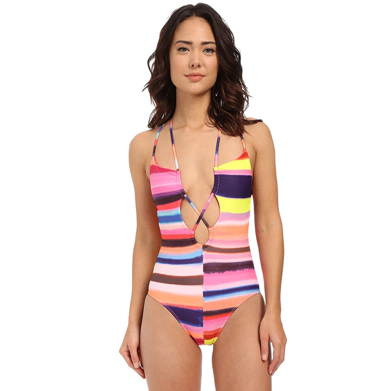 

Women's Bikini Set New Arrival Chromatic Stripe Push-Up Bandage Swimsuit Beachwear Swimwear Bathing Suits Biquinis Feminino