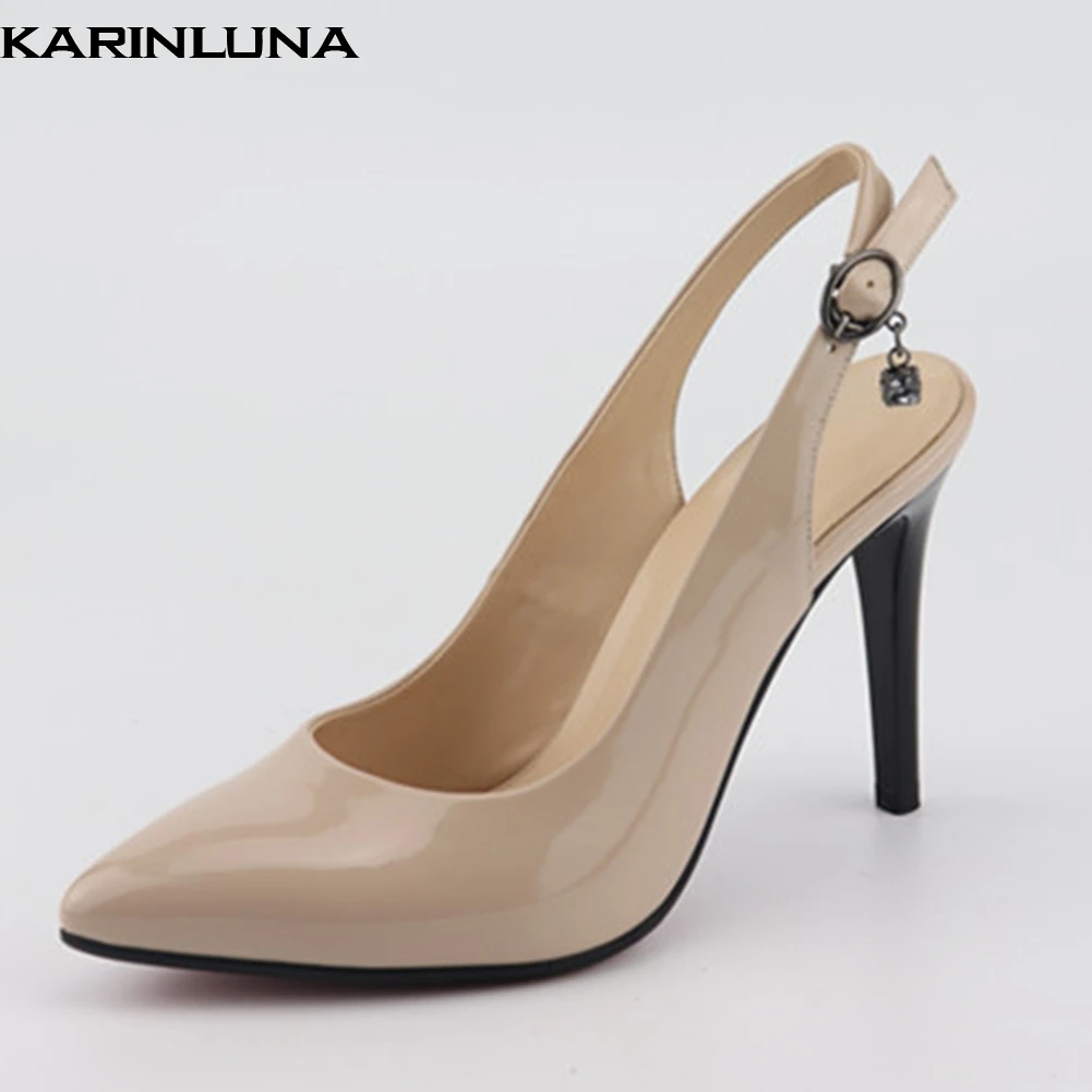 

Karinluna 2019 Luxury Pointed Toe Slingbacks Big Size 33-46 Women Shoes Woman High Heels Sexy Party Lady Pumps