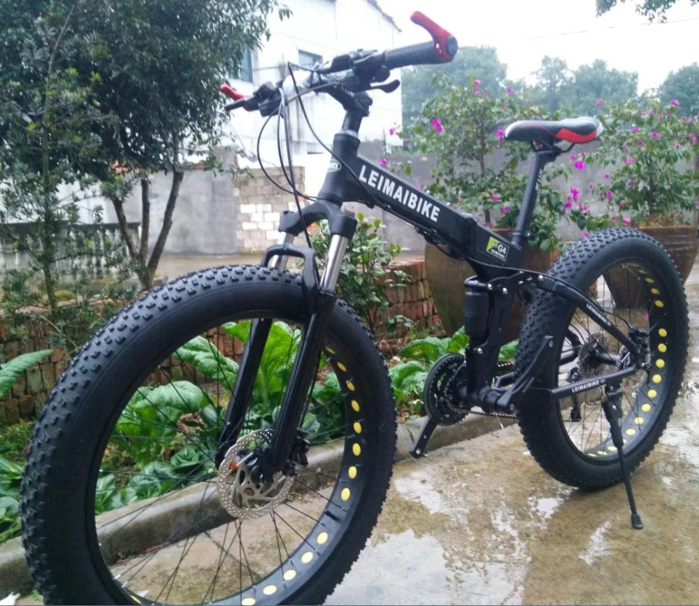 Flash Deal Kalosse 26*4.0 tires ,Folding  frame   Fat bicycle ,snow mountain bike , bicicleta mountain bike  , 21/24/27/30 speed, 8