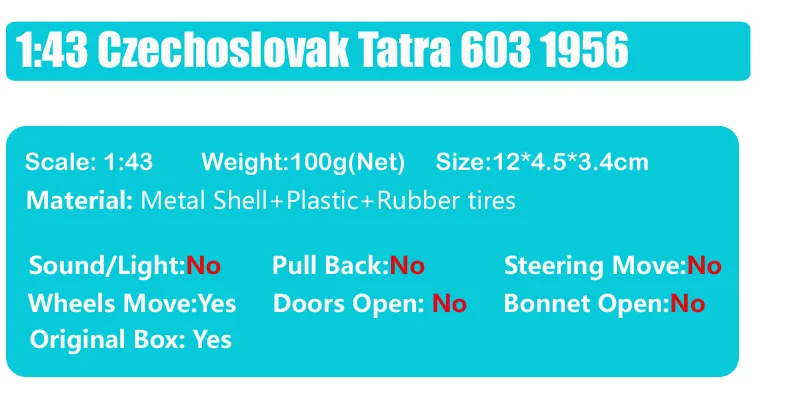 DeAgostini 1/43 масштаб классические старые чешские чехословские Татры 603 1956 Роскошные Металлические автомобили литье под давлением и модели автомобилей игрушки Авто подарки