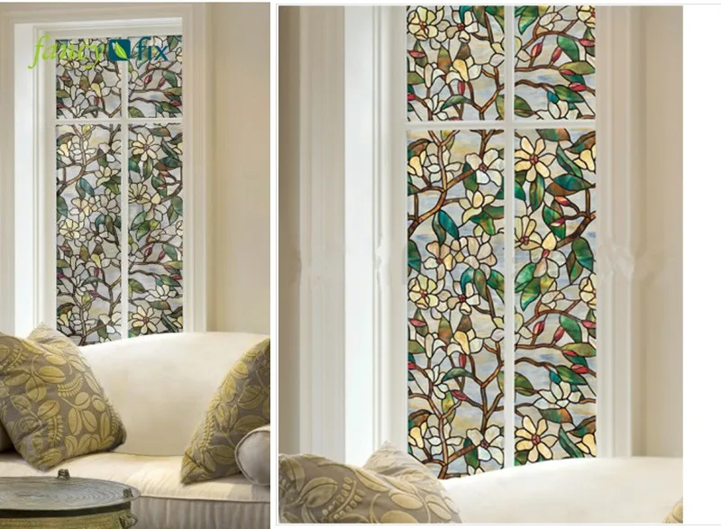 FANCY-FIX Марокканская витражная плёнка на стекла, окна, личная декоративная пленка, статическое цепляющееся окно художественная наклейка, оконная дверная пленка Наклейка Декор