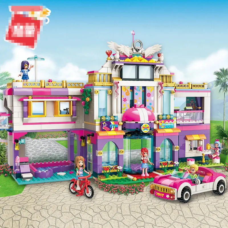 

Girls Diy Doll House Colorful Holiday Dormitory Villa Building Block Bricks Toys Compatible With Legoingly Friends Christmas