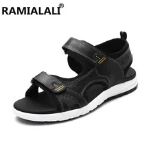 Сандалии мужские удобные мужские сандалии из натуральной кожи Классические летние сандалии для мужчин Нескользящие уличные пляжные сандалии мужская обувь