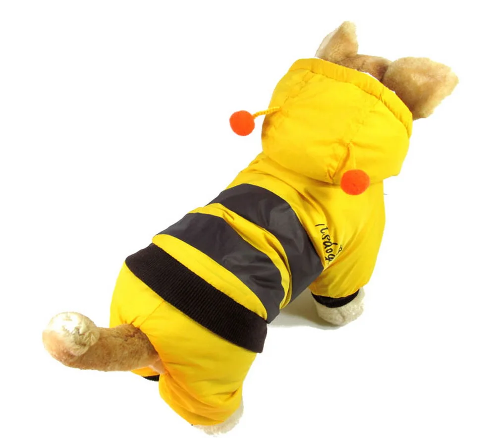 Honey Bee Dog Costume Pet Costume Letter Print Dog Jumpsuit Outfit