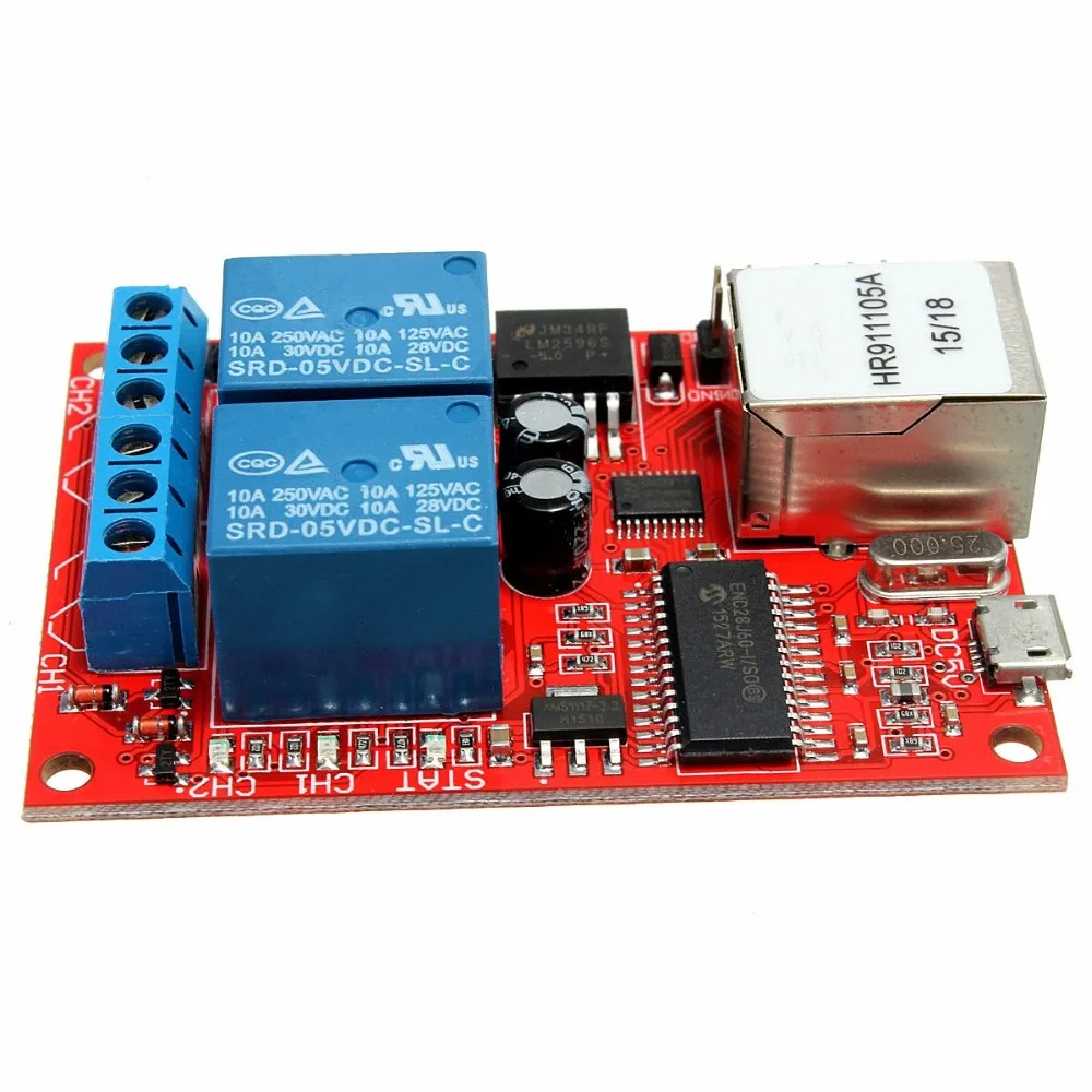 Neue Ankunft Elektronische kit Platine LAN Ethernet 2-wege Relaiskarte Verzögerung Schalter TCP/UDP Controller Modul WEB server