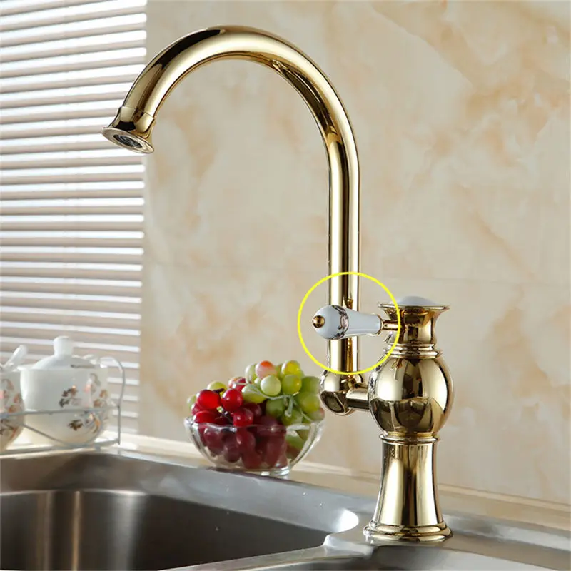 Faucet Luxury Golden Brass High Arch Kitchen Sink Faucets Single Handle Swivel Spout Wash Basin Mixer Water Tap Kitchen Faucets Faucet Luxury Golden Brass High Arch Kitchen Sink Faucets Single Handle Swivel Spout Wash Basin Mixer Water Tap Kitchen Faucets
