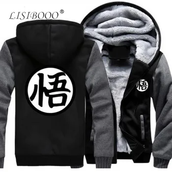 

LISIBOOO Man Thick Coat Jackets Dragon Ball Z Goku Son Wu Kong Hooded Sweatshirt Autumn Winter Warm Men's Hoodies