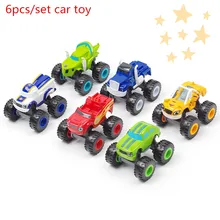 6PCS/set Blaze Monster Racer Cars model Truck Kid gift Blaze and the Monster Machines Vehicles Toy Racer Cars Trucks plastic