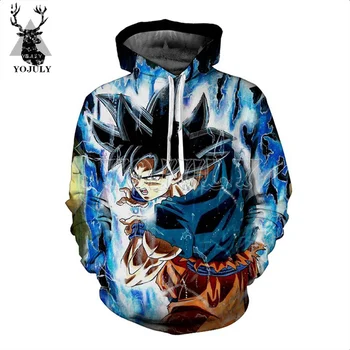 

YOJULY Men/Women Fashion Casual Streetwear Funny Hooded Shirts Unisex 3D Hoodies Anime Dragon Ball Goku Print Harajuku Hoody H09