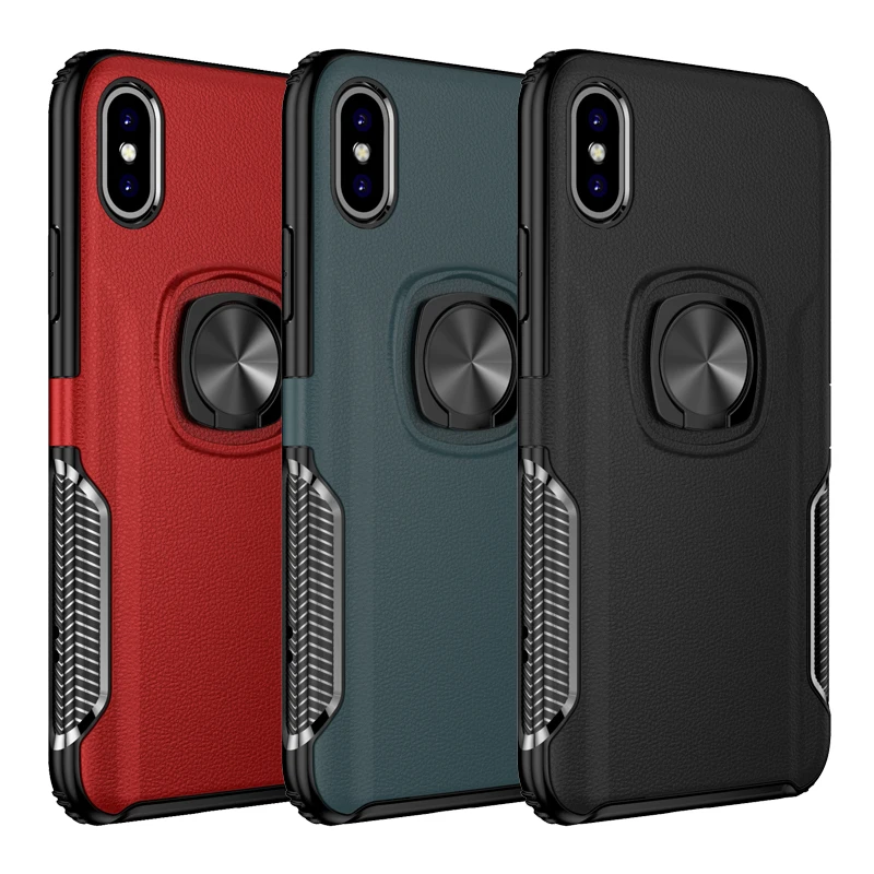 

Shockproof Armor cover,Case For iPhone X XS Max XR Phone s Finger Ring Stand Holder Magnetic Bracket Covers iPhoneX Case Luxury