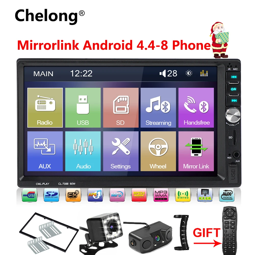 

2din Car Radio 7" MP5 Player Touch Screen SD/FM/MP4/USB/AUX Bluetooth Multimedia USB 2 Din Autoradio Car Backup Monitor