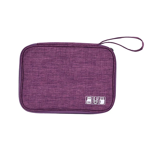 Портативный водонепроницаемый кабель сумка Электроника usb зарядное устройство цифровая сумка дорожный провод комплект гаджетов косметический Чехол Органайзер Tote поставки - Цвет: A Purple Bag