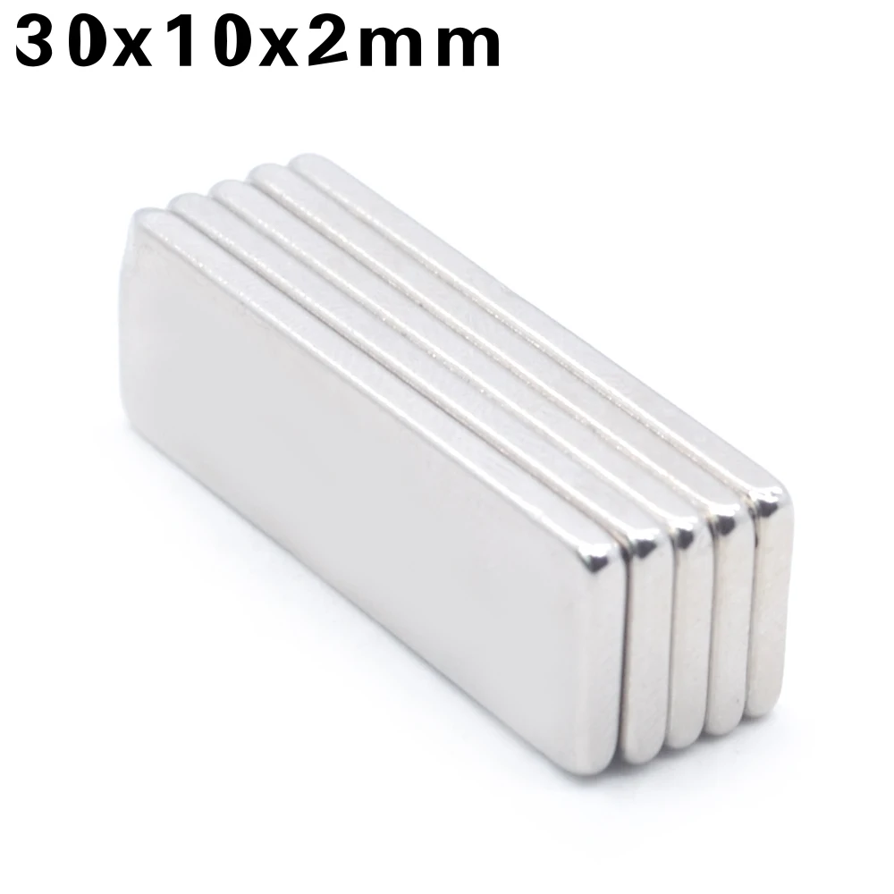 

Hot Sale 10pcs Super Strong Cuboid Block Neodymium Magnet Rare Earth N35 30 x 10 x 2 mm