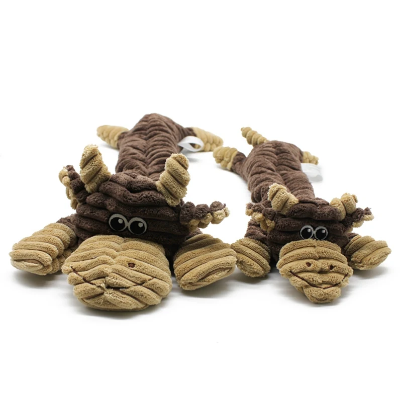 Squeaking Animals Pet Toy Dog Pressure Releasing Squeaky Chew Toy Soft Bite Resistant No Stuffing Plush Toy For Dogs