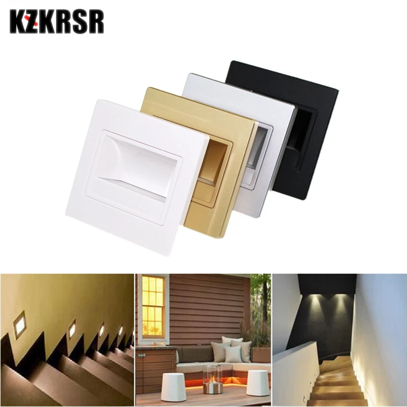 Us 9 6 Kzkrsr Led Stair Lights Ac85 240v Wall Lamp Indoor Lighting Home Decoration Modern Led Ground Footlights Stairway Lamps 86 Box In Led Indoor