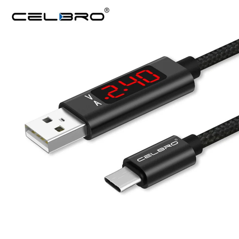 Usb type C Quick Charge QC 3 0 кабель светодиодный дисплей usb для зарядного устройства Шнур Meizu